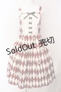 axes femme kawaii / ダイヤ柄ジャンスカ  ワイン O-25-08-11-014-AX-OP-IG-OS