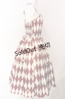 画像3: axes femme kawaii / ダイヤ柄ジャンスカ  ワイン O-25-08-11-014-AX-OP-IG-OS