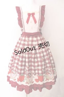 画像1: axes femme kawaii / ベリーズピクニックジャンパースカート  アカ O-25-08-11-015-AX-OP-IG-OS