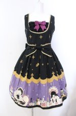 画像1: ALICE and the PIRATES / Marionette in my closet room柄 ジャンパースカートI  ノワール O-25-08-11-017-PA-OP-OW-OS (1)
