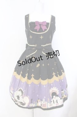 画像1: ALICE and the PIRATES / Marionette in my closet room柄 ジャンパースカートI  ノワール O-25-08-11-017-PA-OP-OW-OS