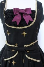 画像2: ALICE and the PIRATES / Marionette in my closet room柄 ジャンパースカートI  ノワール O-25-08-11-017-PA-OP-OW-OS (2)