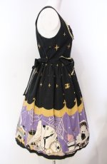 画像5: ALICE and the PIRATES / Marionette in my closet room柄 ジャンパースカートI  ノワール O-25-08-11-017-PA-OP-OW-OS (5)