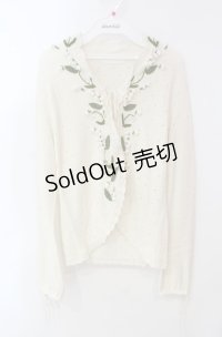 PINK HOUSE / すずらんモチーフ使いニットボレロ  アイボリー O-25-08-13-001-LO-TO-OW-OS