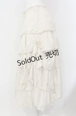 画像3: PINK HOUSE / プチリボン段々ロングスカート  生成り O-25-08-13-043-LO-SK-IG-OS