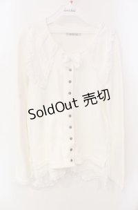 KANEKO ISAO / ピンタック襟付きカーディガン  シロ O-25-08-13-006-EL-TO-OW-OS