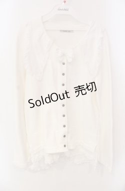 画像1: KANEKO ISAO / ピンタック襟付きカーディガン  シロ O-25-08-13-006-EL-TO-OW-OS