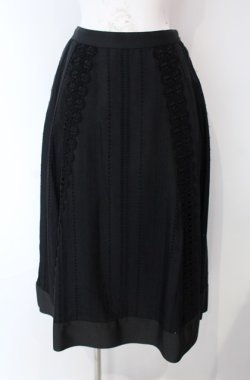 画像1: Jane Marple Dans Le Salon / Flower lace mix garden skirt M クロ O-25-08-13-047-JM-SK-IG-OS