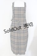 Jane Marple / British check サロペットドレス  ネイビー×ベージュ O-25-08-13-053-JM-OP-IG-OS