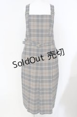 Jane Marple / British check サロペットドレス  ネイビー×ベージュ O-25-08-13-053-JM-OP-IG-OS