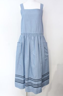画像1: Jane Marple / Vintage marine tablier skirt M サックス O-25-08-13-054-JM-SK-IG-OS