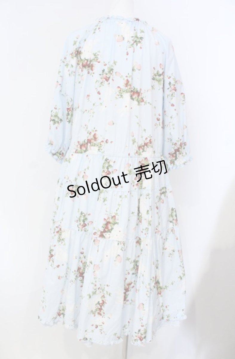 画像4: PINK HOUSE / 野いちごの森プリントミディワンピース  サックス O-25-08-13-056-LO-OP-IG-ZI (4)