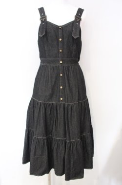 画像1: axes femme POETIQUE / ティアードロングワンピース M クロ O-25-08-13-063-AX-OP-OW-OS