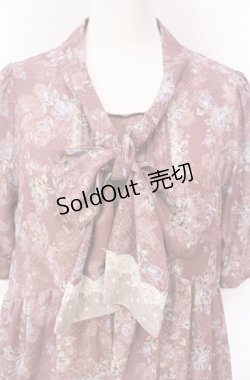 画像2: axes femme / ローズレース柄ボータイワンピース F ピンク O-25-08-13-066-AX-OP-OW-OS