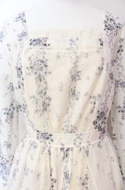 画像2: axes femme / ラッフルフリルレース花柄ワンピース M キナリ O-25-08-13-067-AX-OP-OW-OS