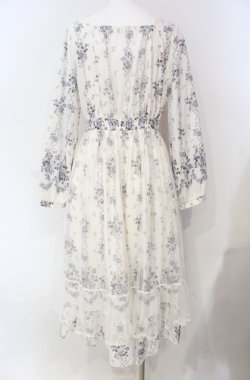 画像4: axes femme / ラッフルフリルレース花柄ワンピース M キナリ O-25-08-13-067-AX-OP-OW-OS