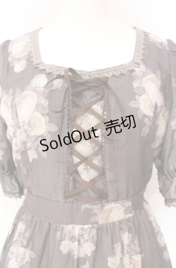 画像2: axes femme / ミルフィーユローズ柄ワンピース M ブラウン O-25-08-13-068-AX-OP-OW-OS