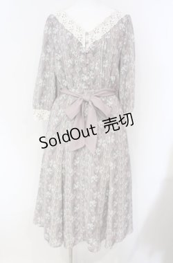 画像1: axes femme / リリー柄ワンピース M ピンク O-25-08-13-069-AX-OP-OW-OS