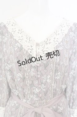 画像2: axes femme / リリー柄ワンピース M ピンク O-25-08-13-069-AX-OP-OW-OS