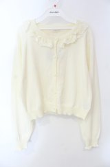 m petit by misako / AOKフリルニットカーディガン LL アイボリー O-25-08-13-071-LO-TO-OW-OS