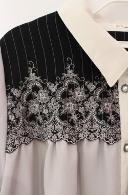 画像2: axes femme / ヨーク刺繍イレヘムチュニック M グレー O-25-08-13-072-AX-TO-OW-OS
