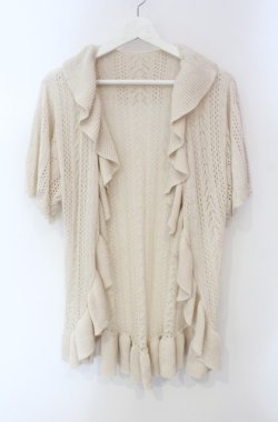 画像1: axes femme NOSTALGIE / 透かしラッフルカーディガン F キナリ O-25-08-13-079-AX-TO-OW-OS