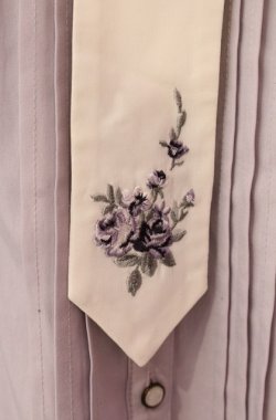 画像2: axes femme / 刺繍ネクタイ付ブラウス M ラベンダー O-25-08-13-080-AX-BL-OW-OS