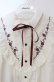 画像2: axes femme / バラ刺繍ヨーク切替七分袖ブラウス L キナリ O-25-08-13-081-AX-BL-OW-OS (2)