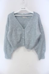 axes femme / ラメショートニットカーディガン F ブルー O-25-08-13-084-AX-TO-OW-OS