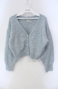 画像1: axes femme / ラメショートニットカーディガン F ブルー O-25-08-13-084-AX-TO-OW-OS