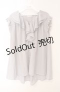 axes femme / ピコミシンフリル襟ブラウス M グレー O-25-08-13-087-AX-BL-OW-ZT010