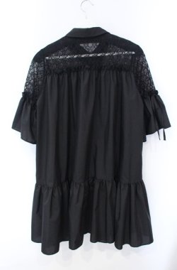 画像3: axes femme POETIQUE / 肩レースフリルチュニック M クロ O-25-08-13-088-AX-OP-OW-OS