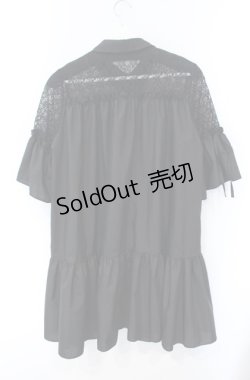 画像3: axes femme POETIQUE / 肩レースフリルチュニック M クロ O-25-08-13-088-AX-OP-OW-OS