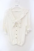 axes femme / レース付け襟ニットカーディガン M キナリ O-25-08-13-089-AX-TO-OW-OS