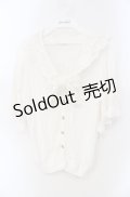 axes femme / レース付け襟ニットカーディガン M キナリ O-25-08-13-089-AX-TO-OW-ZT029