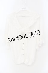 axes femme / レース付け襟ニットカーディガン M キナリ O-25-08-13-089-AX-TO-OW-ZT029