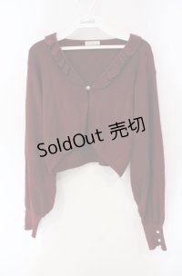 axes femme / プチフリルニットボレロ F ワイン O-25-08-13-090-AX-TO-OW-OS