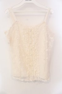 INGEBORG / レースキャミブラウス  アイボリー O-25-08-13-010-LO-BL-OW-OS