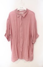 画像1: axes femme / カラーシアーシャツ F ピンク O-25-08-13-093-AX-BL-OW-ZT327 (1)