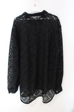 画像2: axes femme / モチーフレースシャツ F クロ O-25-08-13-094-AX-BL-OW-OS