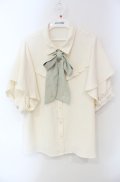 axes femme / ブーケリボン刺繍ブラウス M キナリ O-25-08-13-095-AX-BL-OW-OS
