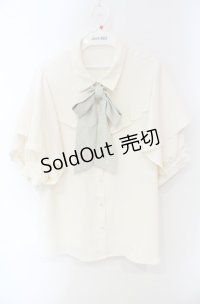 axes femme / ブーケリボン刺繍ブラウス M キナリ O-25-08-13-095-AX-BL-OW-OS