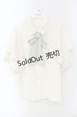 画像1: axes femme / ブーケリボン刺繍ブラウス M キナリ O-25-08-13-095-AX-BL-OW-OS
