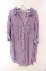 axes femme / シアースキッパーロングシャツ M ラベンダー O-25-08-13-096-AX-BL-OW-OS