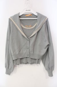 Fi.n.t / セーラーカラーアンサンブルニット F ブルーグレー O-25-08-13-011-CA-TO-OW-OS