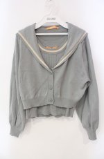 画像1: Fi.n.t / セーラーカラーアンサンブルニット F ブルーグレー O-25-08-13-011-CA-TO-OW-ZT509 (1)