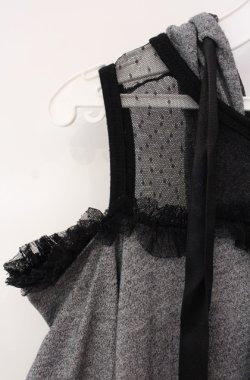 画像2: MARS / チュール切り替えパーカーワンピース  グレー O-25-08-13-012-LO-OP-OW-OS