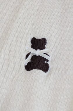画像2: Secret Honey / クマ刺繍リボン鈕カーディガン  アイボリー O-25-08-13-016-CA-TO-YM-OS