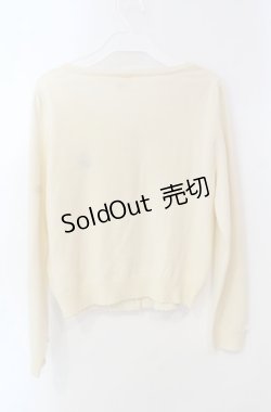 画像4: Secret Honey / クマ刺繍リボン鈕カーディガン  アイボリー O-25-08-13-016-CA-TO-YM-OS