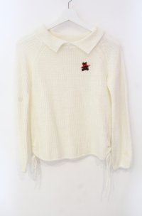 Secret Honey / クマデザインローゲージニットソー  シロ O-25-08-13-019-CA-TO-YM-OS